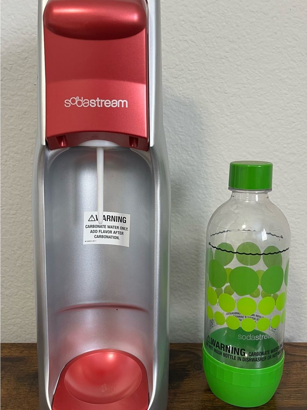 SodaStream Sparkling Water Maker - Red and Silver